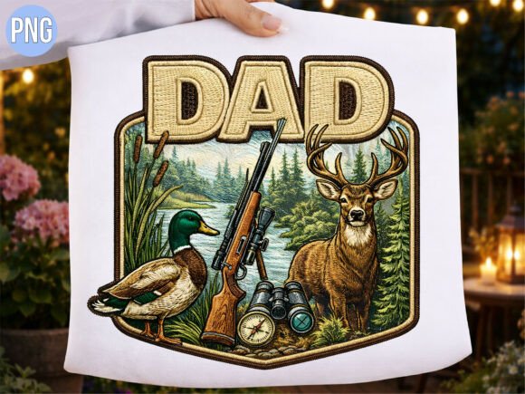 Dad Hunting Wildlife Embroidery Patch PN Review