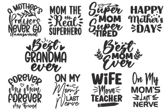 Mom Quotes Embroidery Bundle Design Set