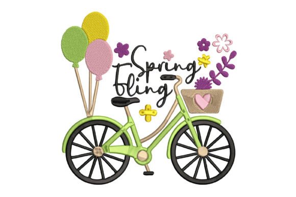 Spring Fling Bicycle Embroidery Design Review