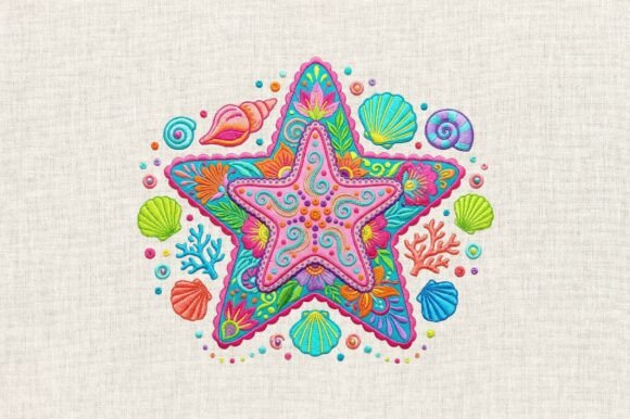 Summer Starfish Embroidery PNG Review for Real Projects