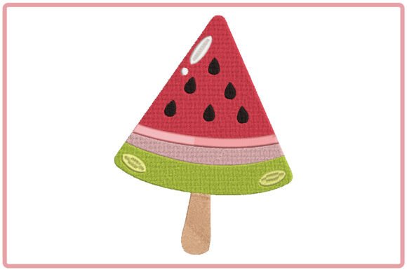 Summer Watermelon Slice Embroidery