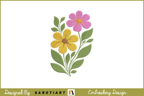 Trendy Boho Florals Embroidery Design